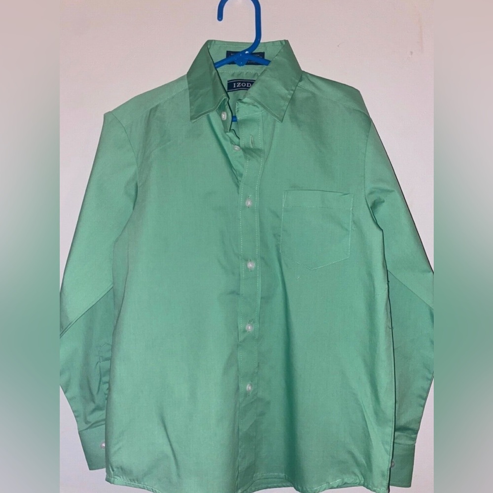 IZOD Green Dress Shirt Boys Size 8
